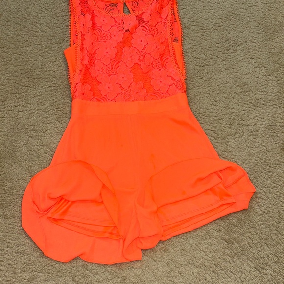 🧡🩷Gianni Bini Neon Mixed Media Romper🩷🧡 - Picture 8 of 10